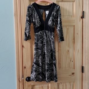 Black & White V-Neck Dress